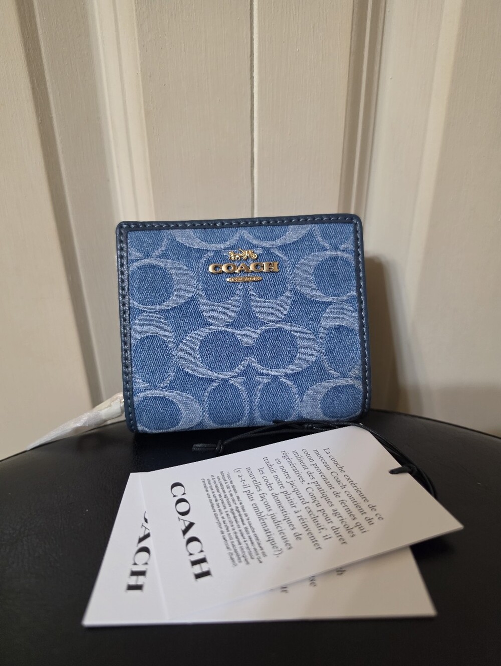 NEW Coach Snap Wallet In Signature Denim